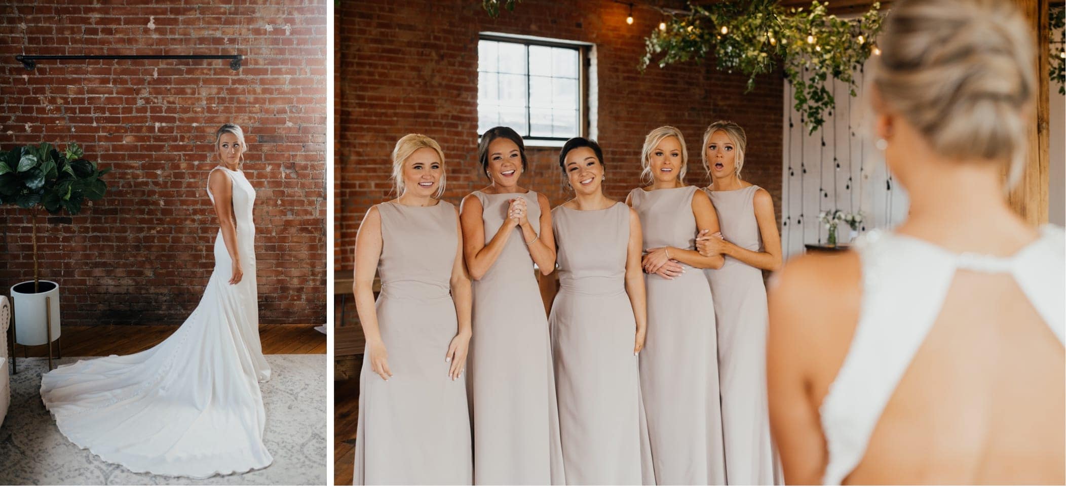 13 bride and bridesmaids first look