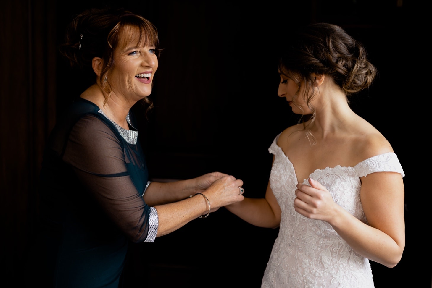 Bride and Mother getting ready