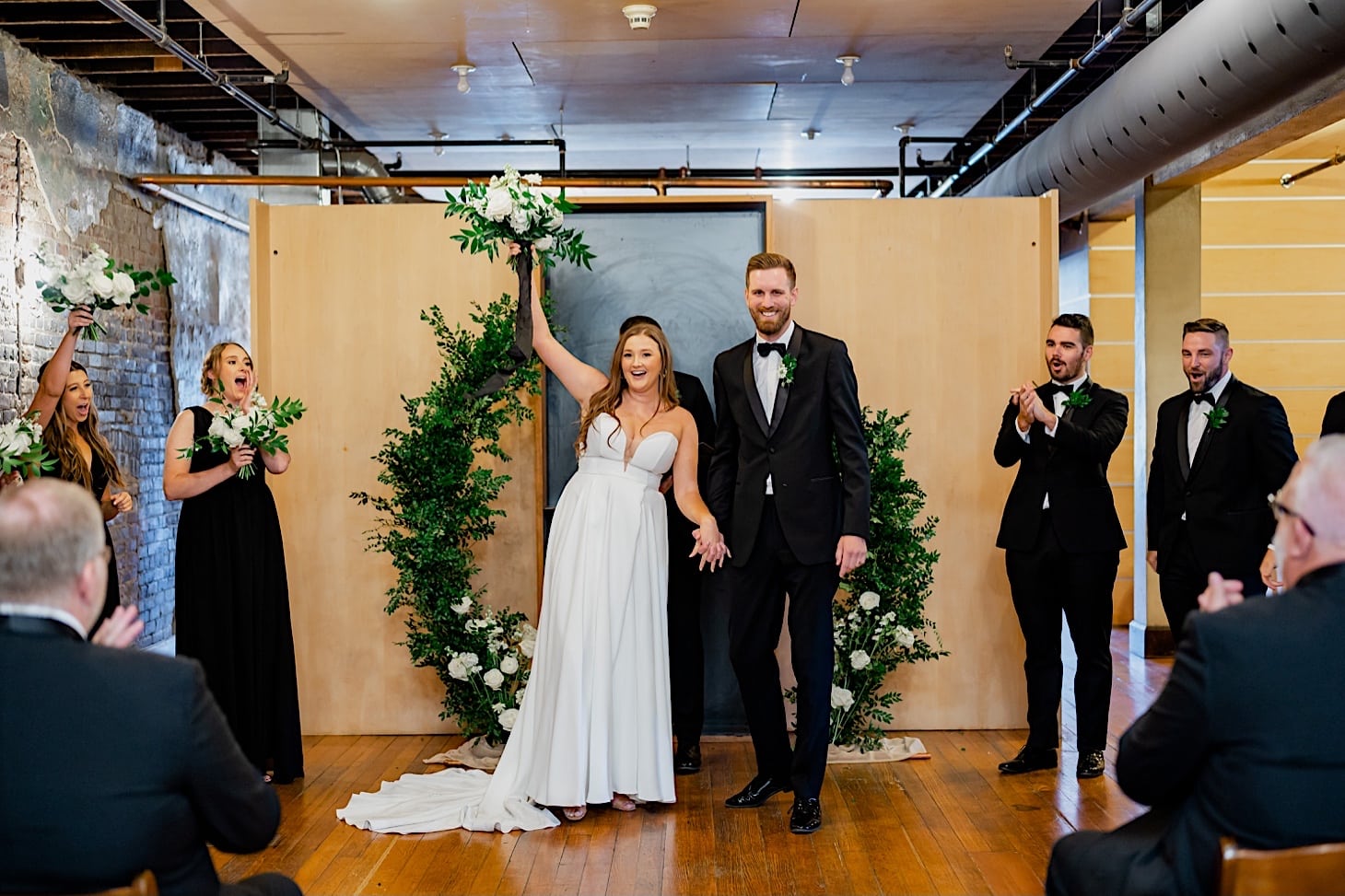 40 bride and groom wedding exit teachout building wedding