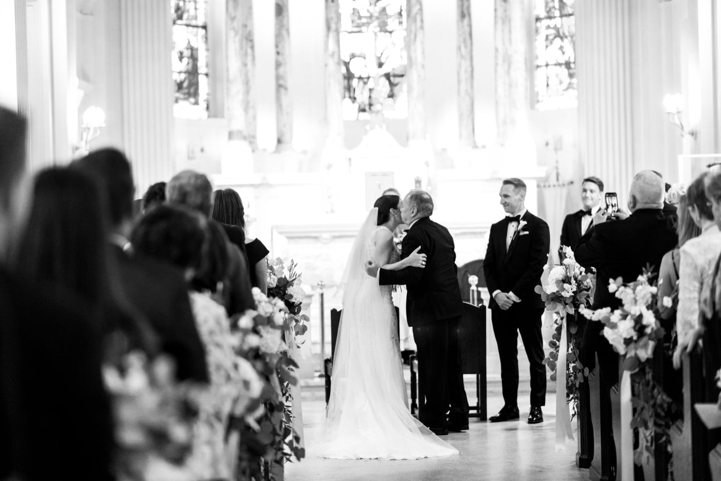 27 bride with her father new jersey wedding ceremony