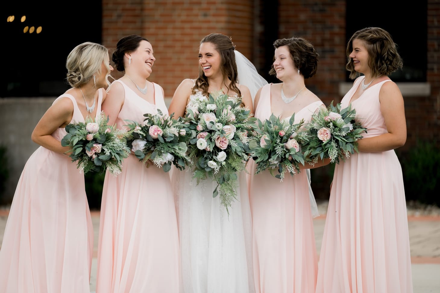 23 bridesmaids with bride south bend wedding 1