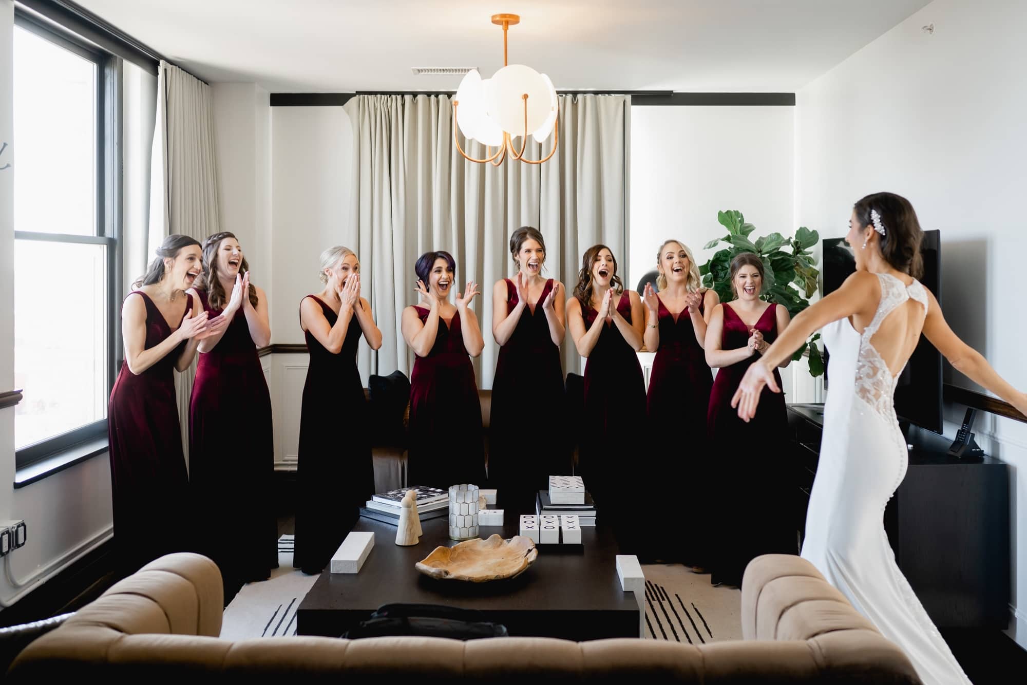 10 bridesmaids first look surety hotel des moines