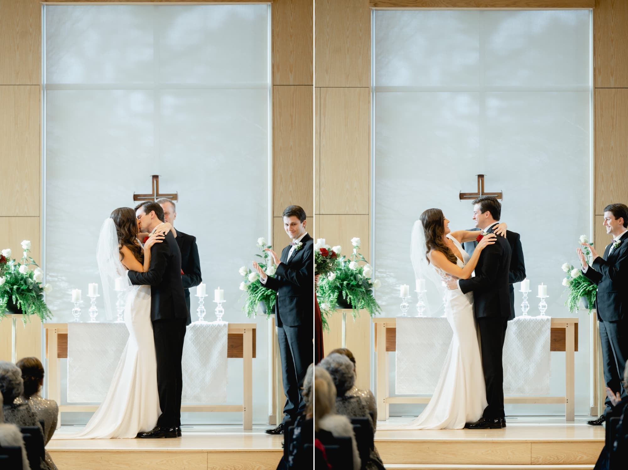 first kiss hope church wedding ceremony iowa