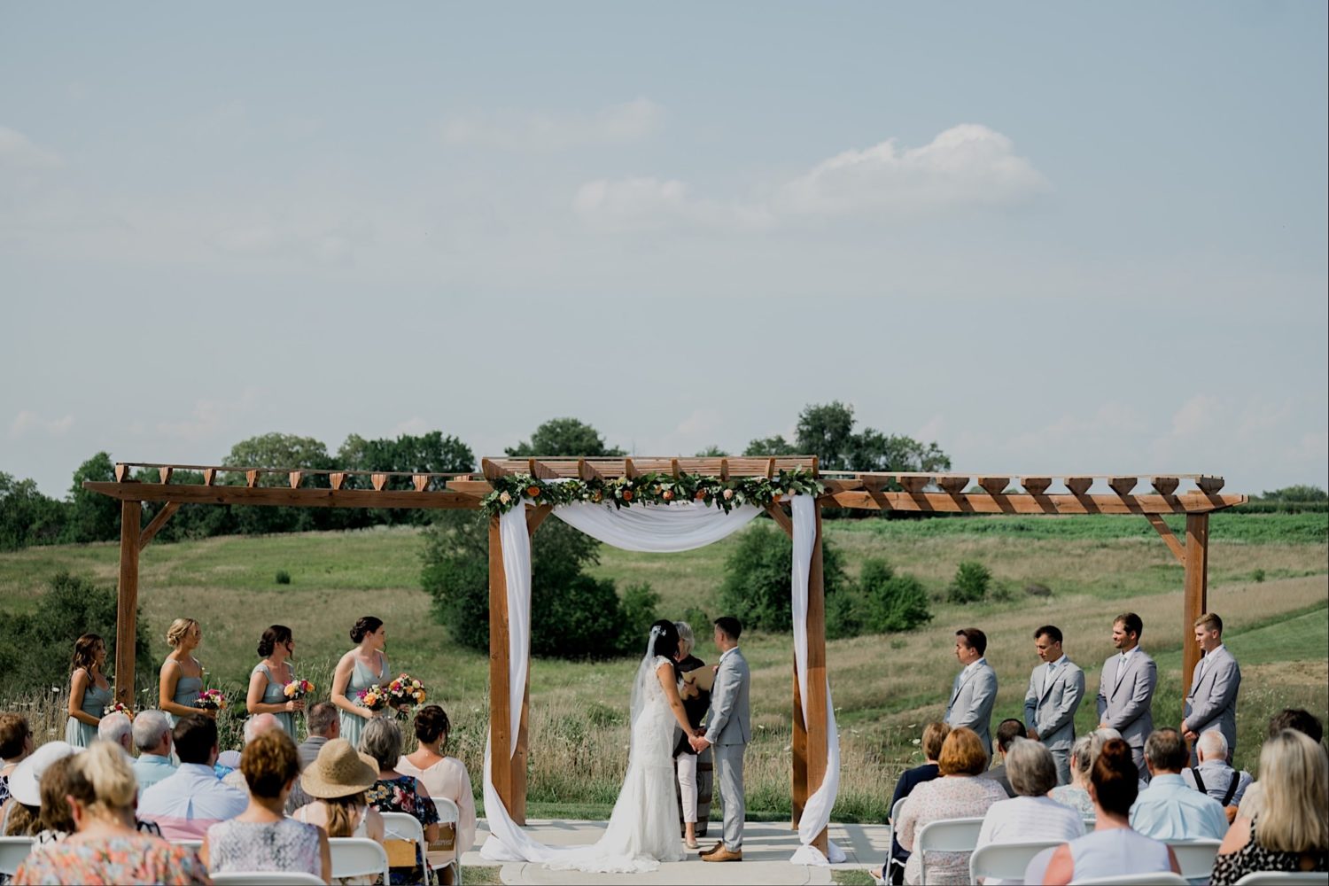 wedding vows at carper winery wedding ceremony