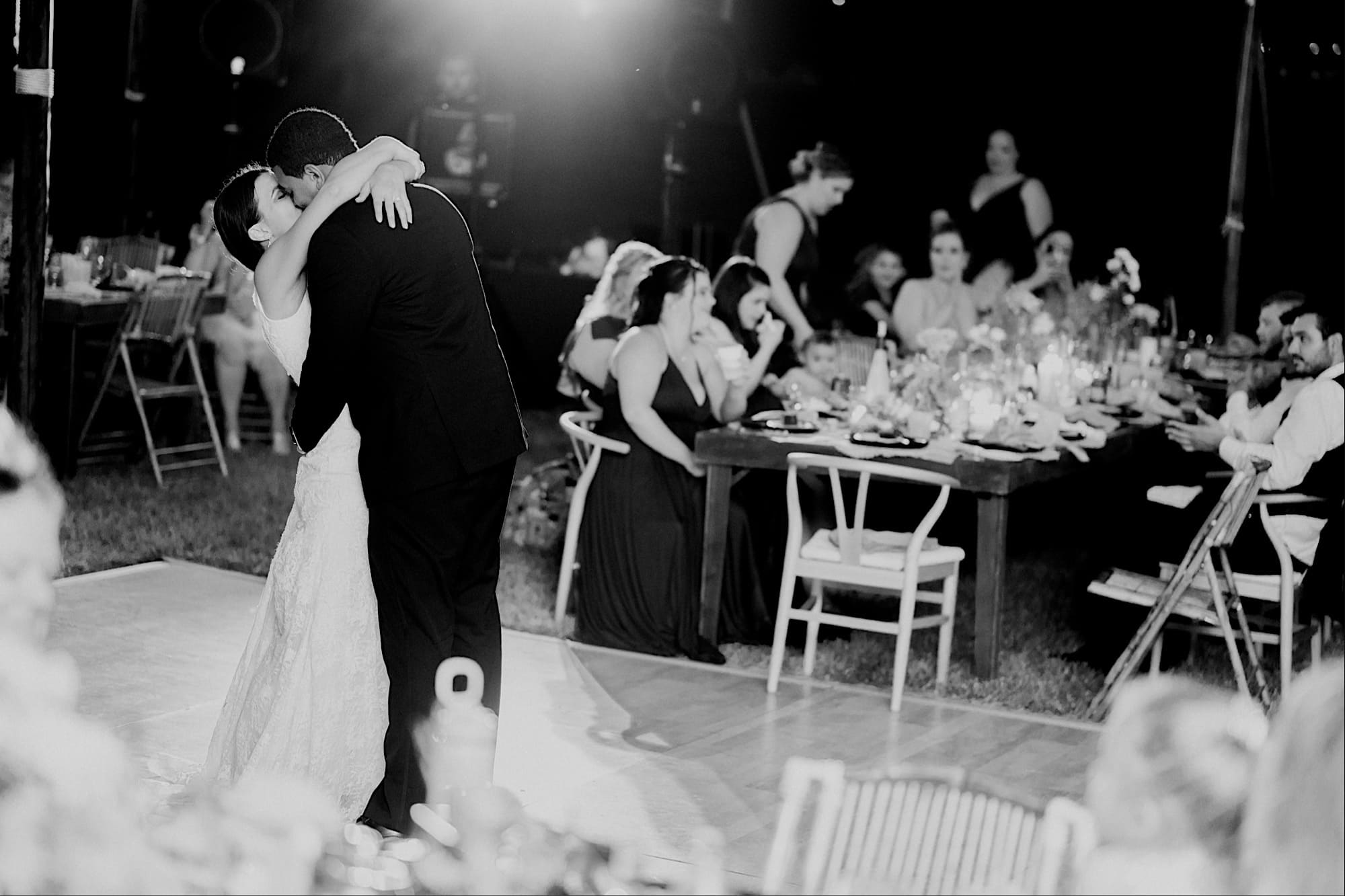 first dance at fireside winery wedding reception