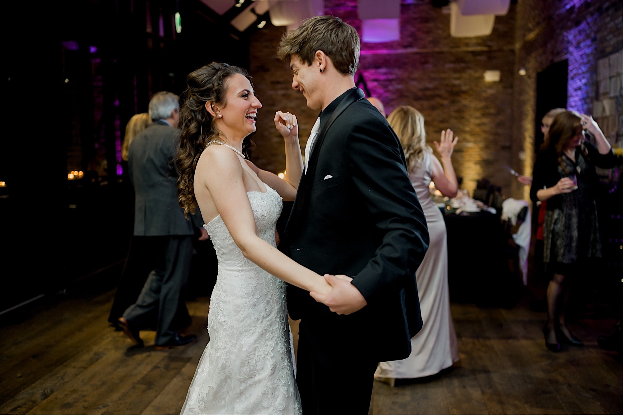 bride and groom on dance floor surety hotel wedding