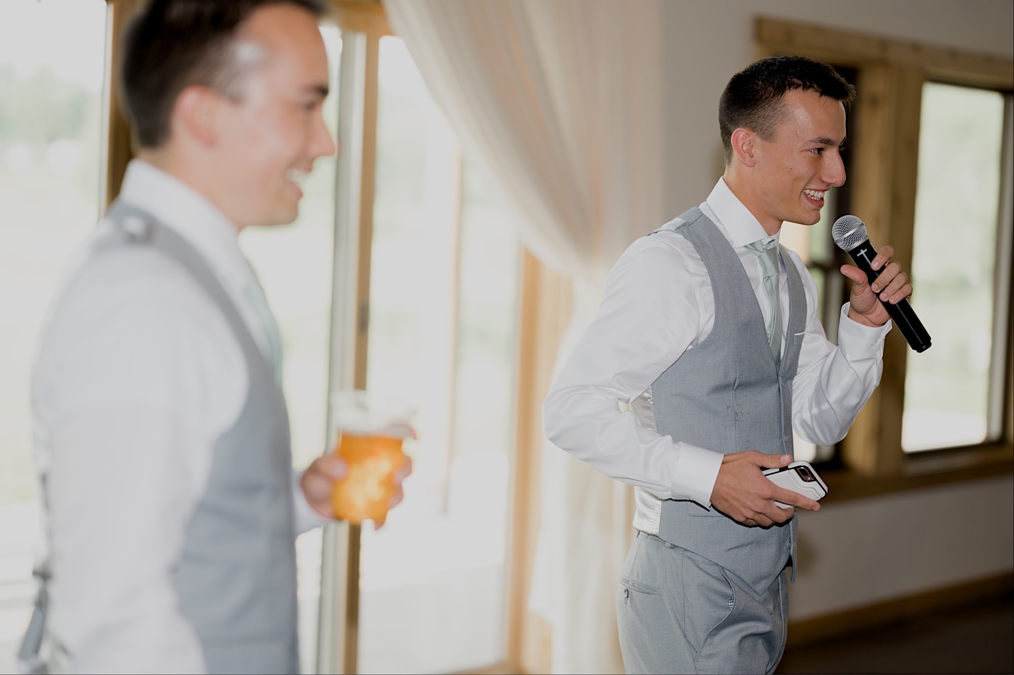wedding toasts at carper winery wedding reception