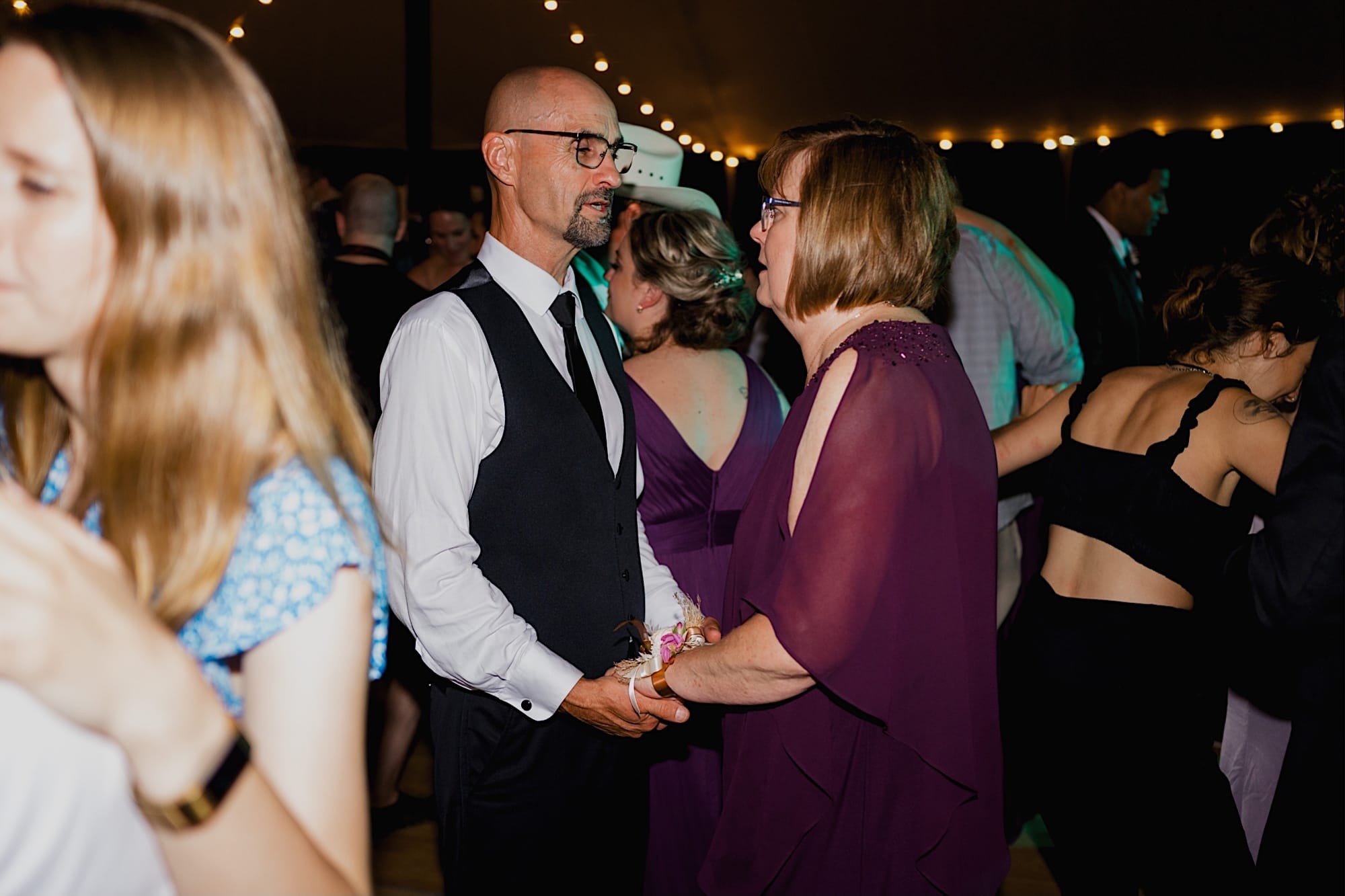dancing at fireside winery tent reception