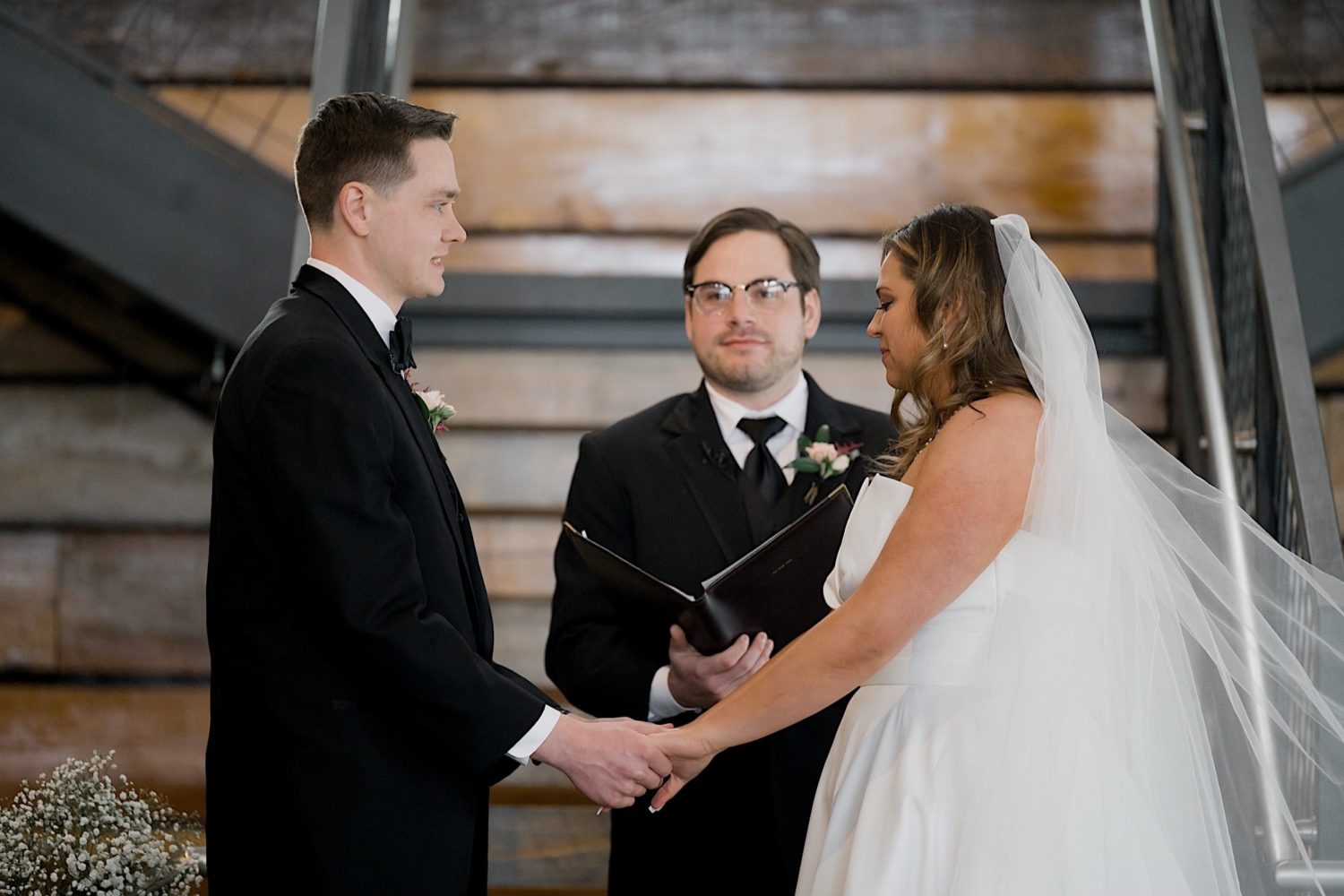 wedding vows at the river center wedding ceremony