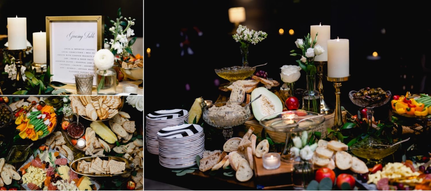Stunning charcuterie board by the social affair at the dogwood in the Grove wedding venue