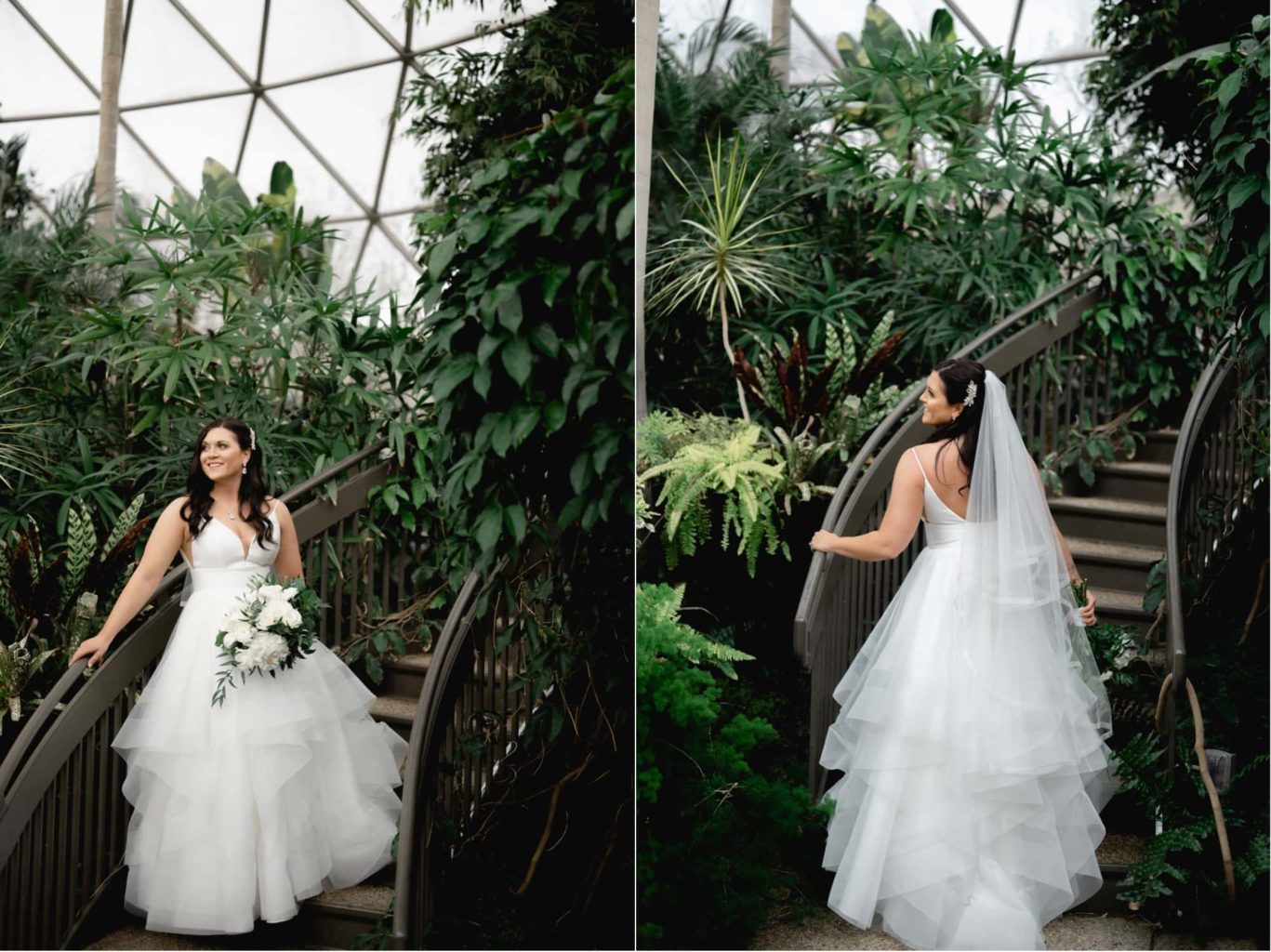Stunning bridal portraits at the Des Moines botanical Garden