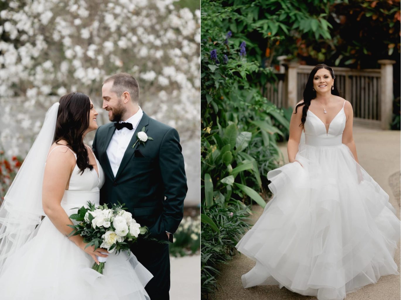 Stunning wedding portraits at the Des Moines botanical Gardens
