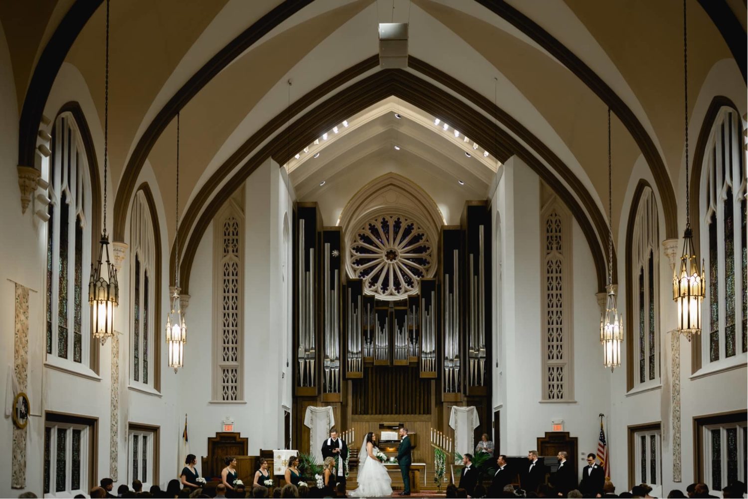Beautiful wedding photos at Westminster Presbyterian Church in Des Moines Iowa
