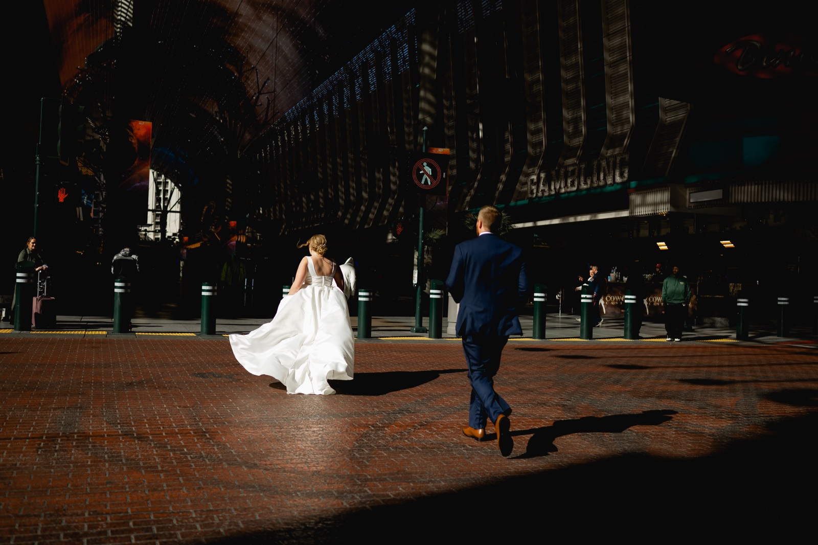 bride running away from groom