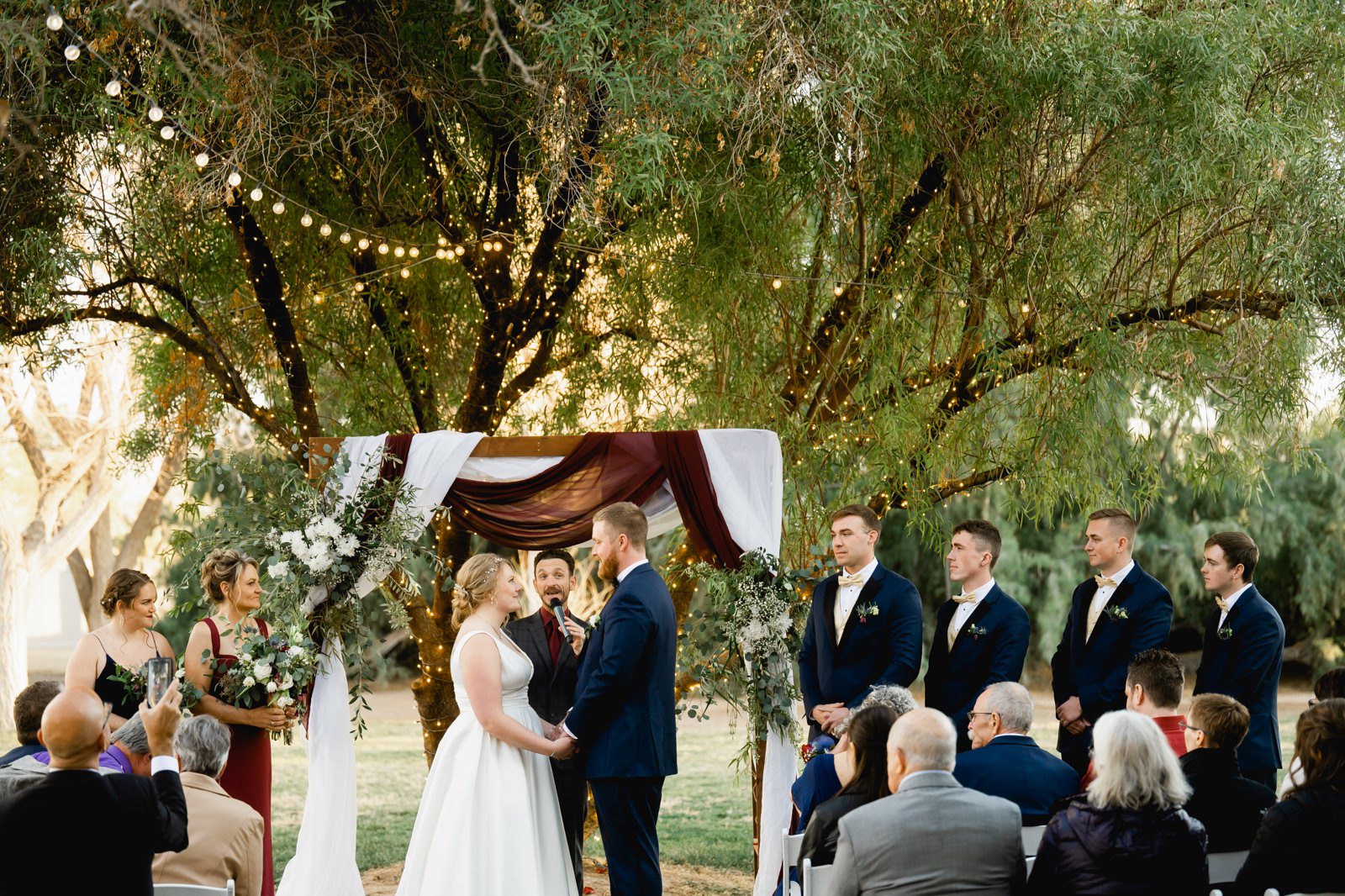 Wedding ceremony at the secret garden wedding venue in Las Vegas