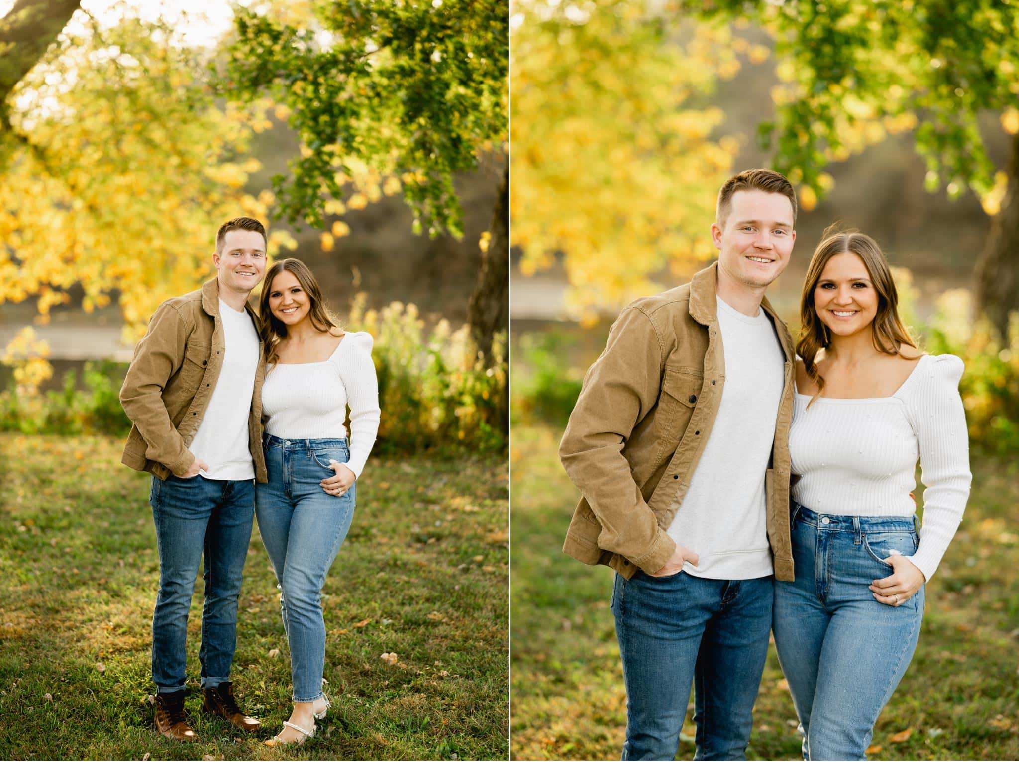 beautiful fall engagement photos in des moines