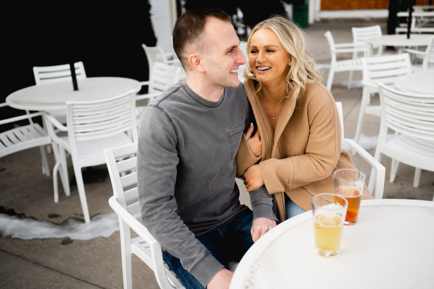 engagement photos at our favorite bar