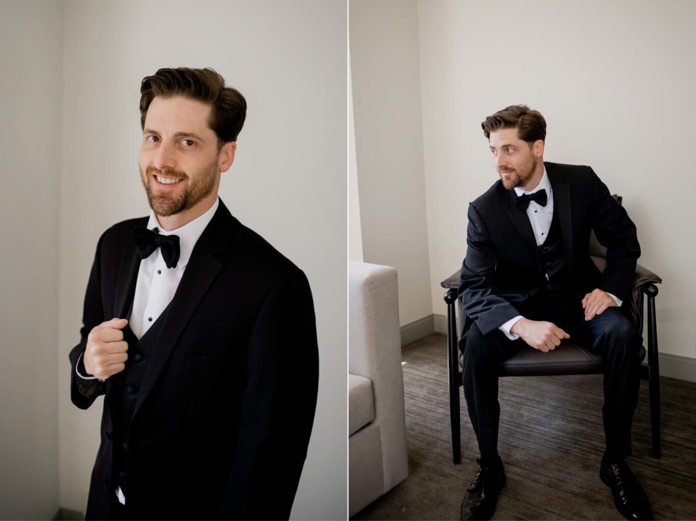 stunning groom portraits at hotel fort des moines