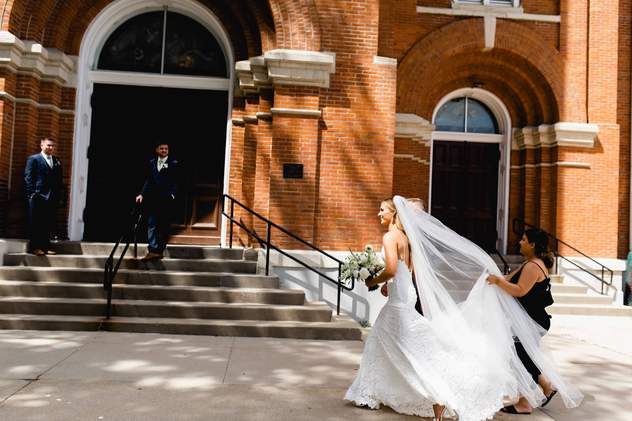 bride walking into the church