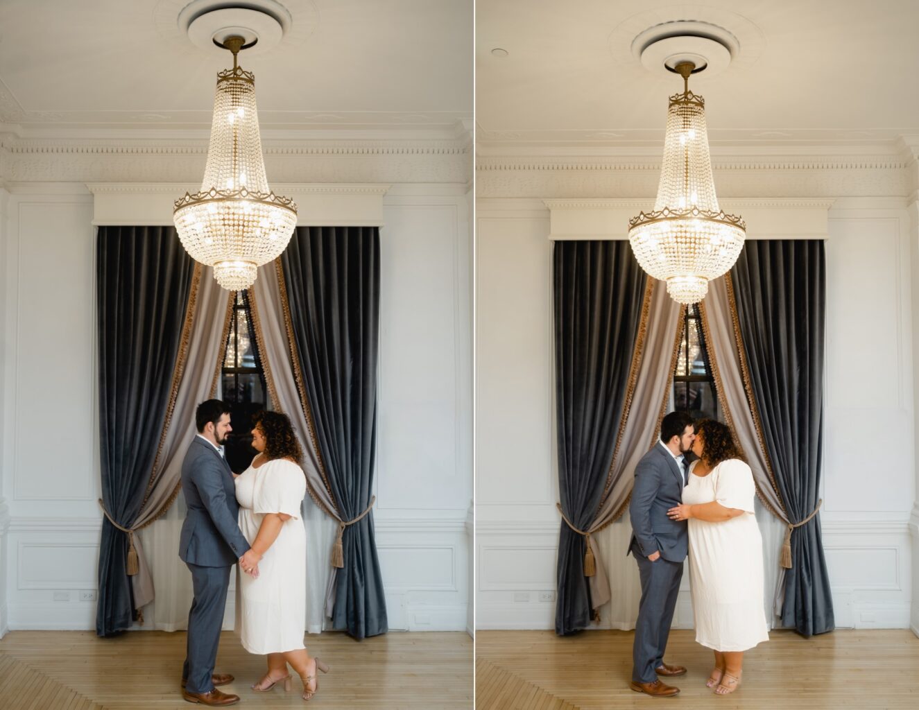 hotel fort des moines wedgewood ballroom engagement photos
