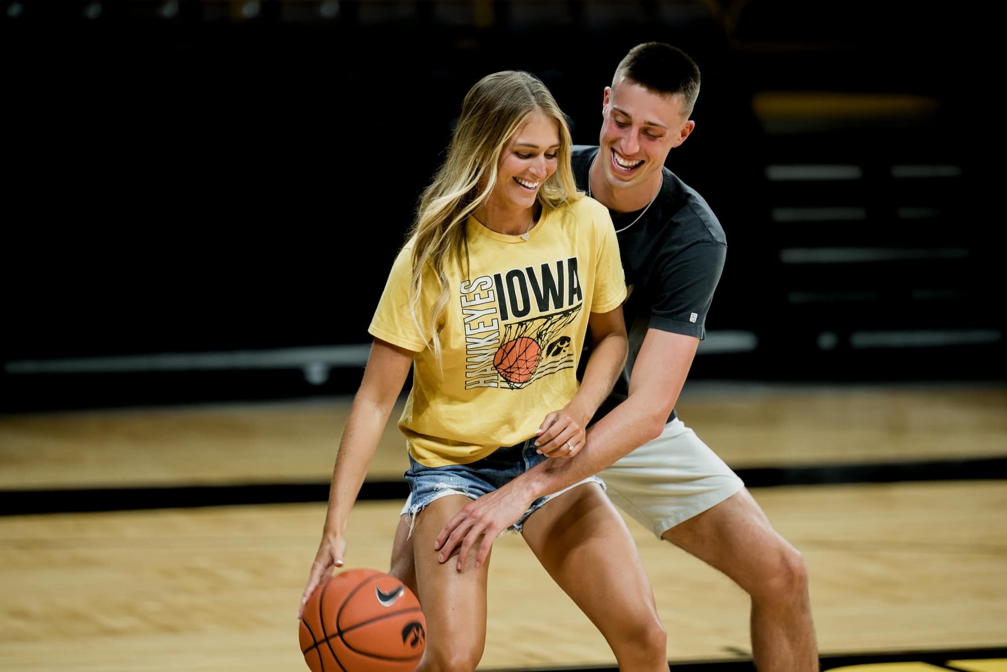 University of Iowa Hawkeyes basketball engagement photos