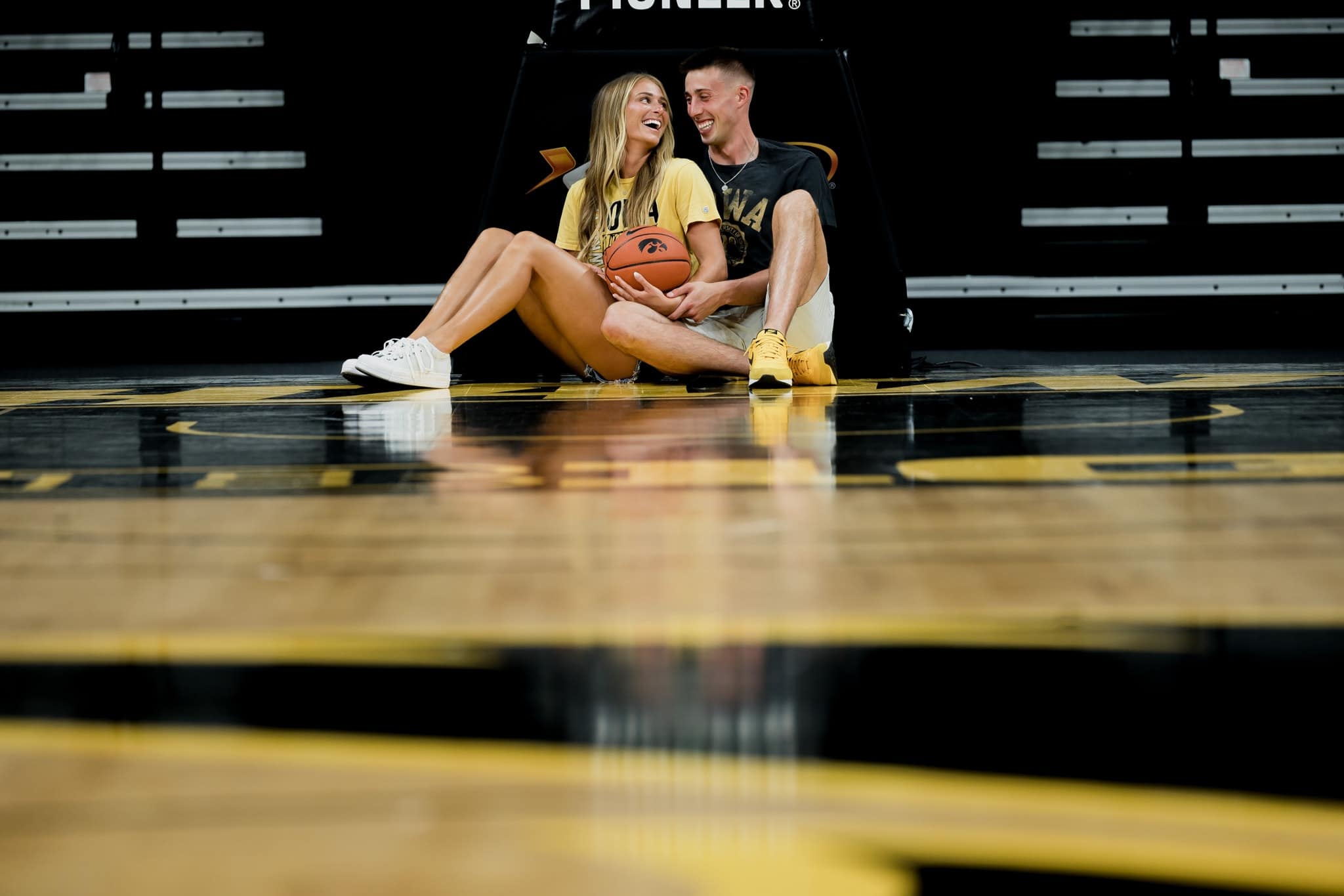 University of Iowa Hawkeyes basketball engagement photo session