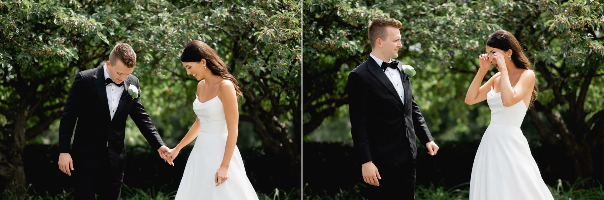 first look at glen oaks country club wedding