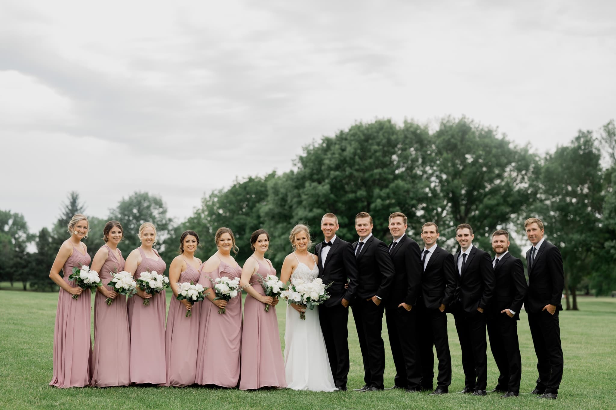 wedding party at Des Moines Golf and Country Club
