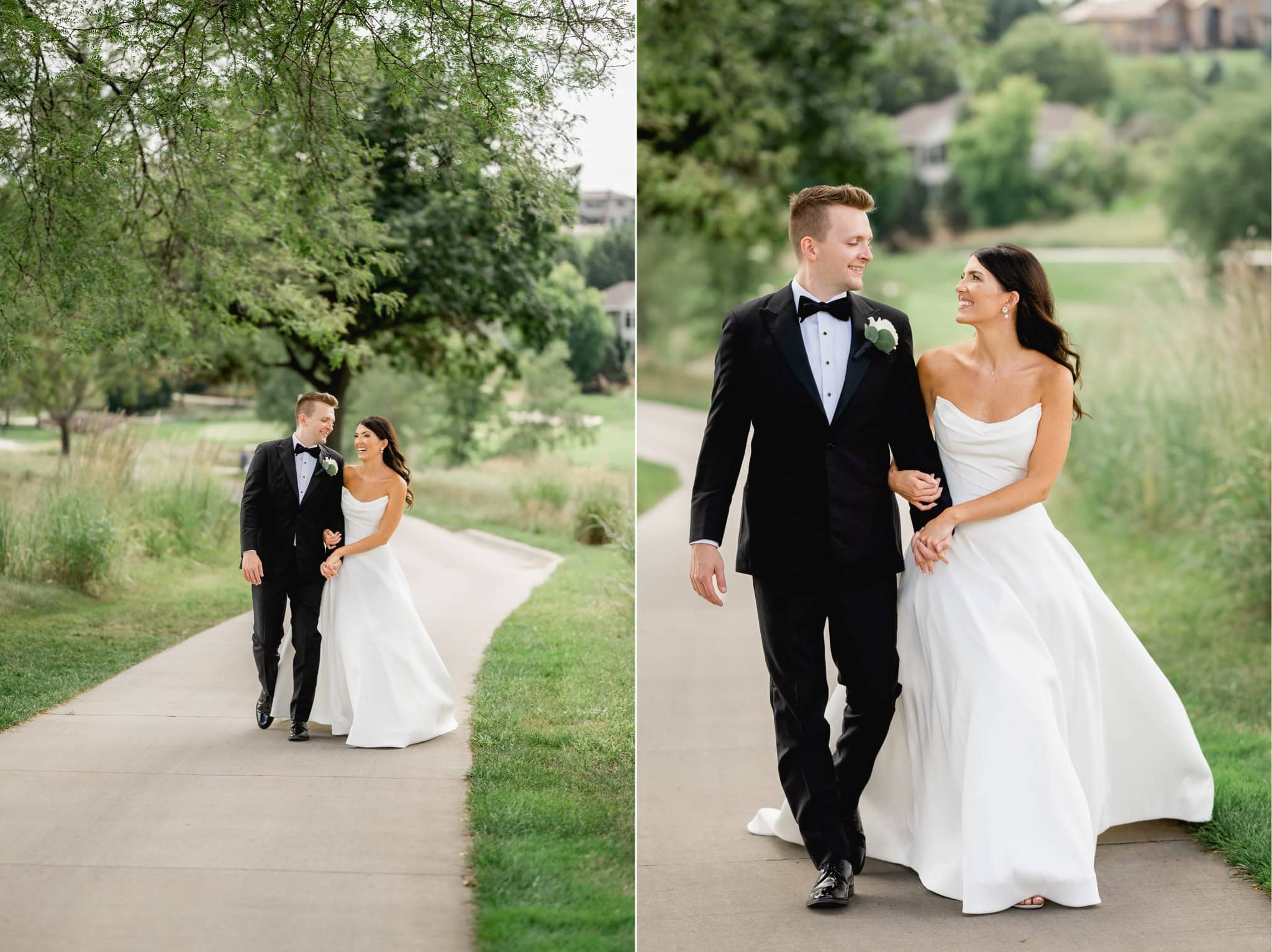 beautiful bride and groom portraits at glen oaks country club