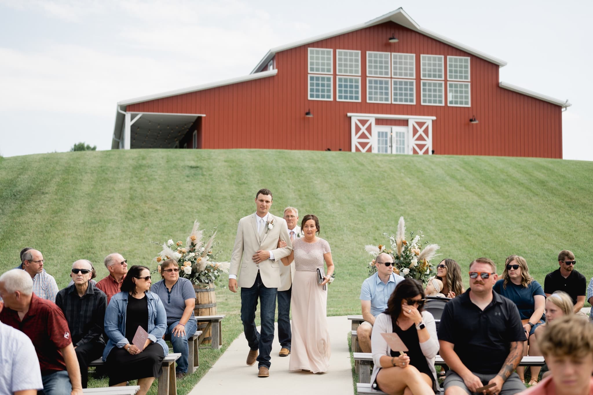red acre barn wedding ceremony