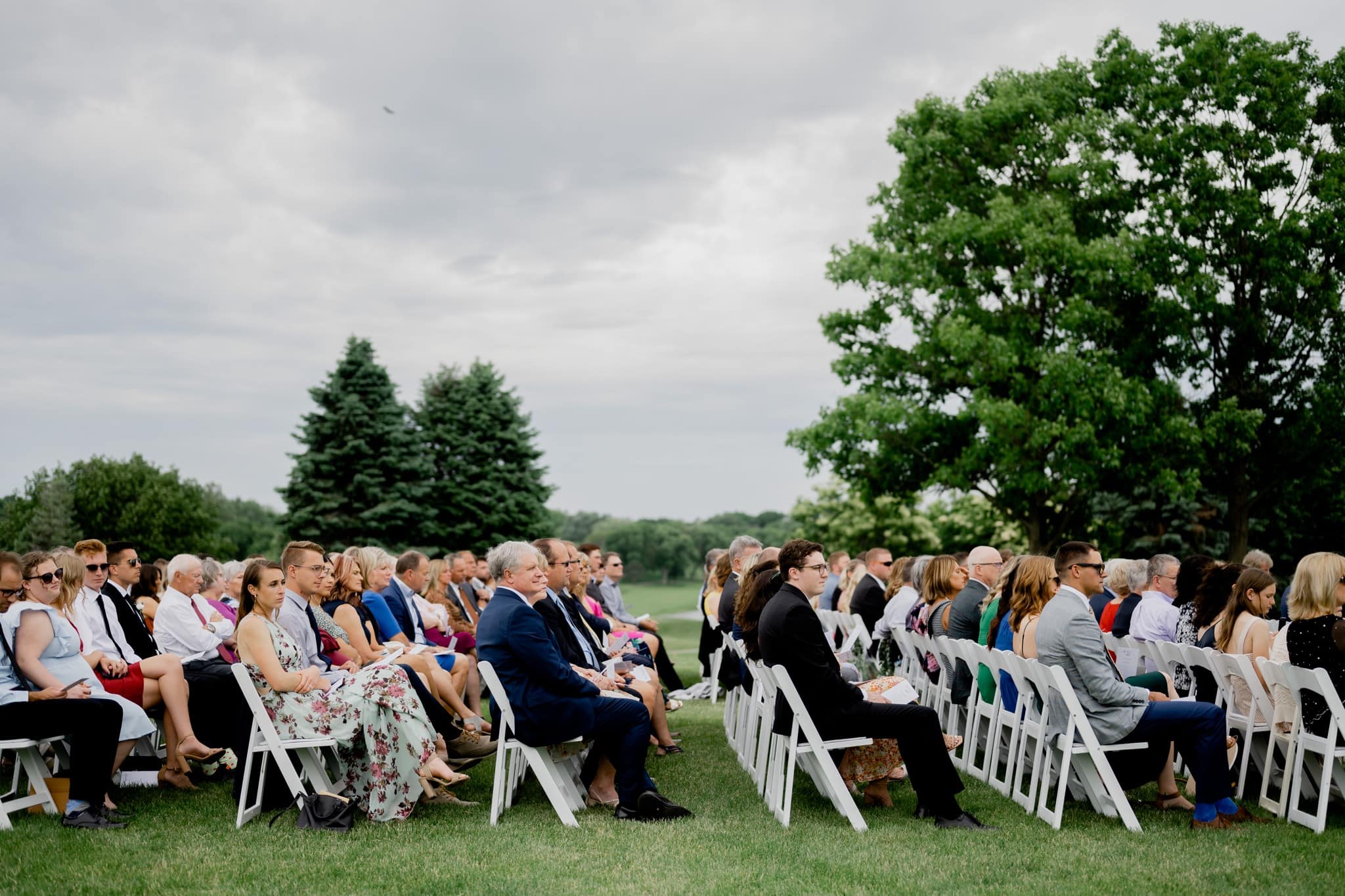 Des Moines Golf and Country Club wedding ceremony on course
