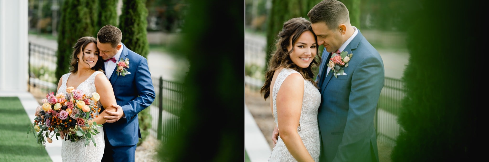 bride and groom portraits in des moines