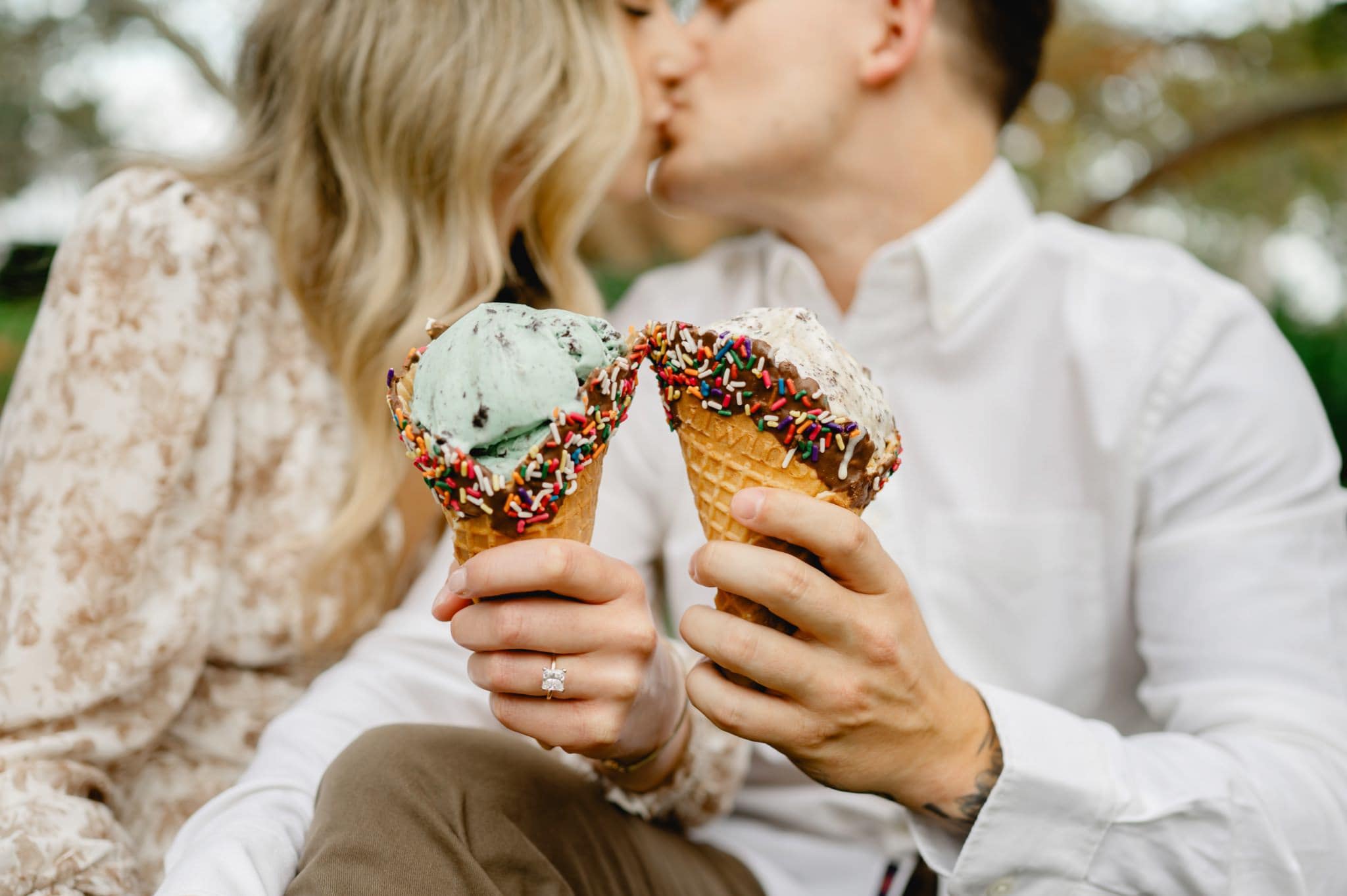 kilwins ice cream engagement photos