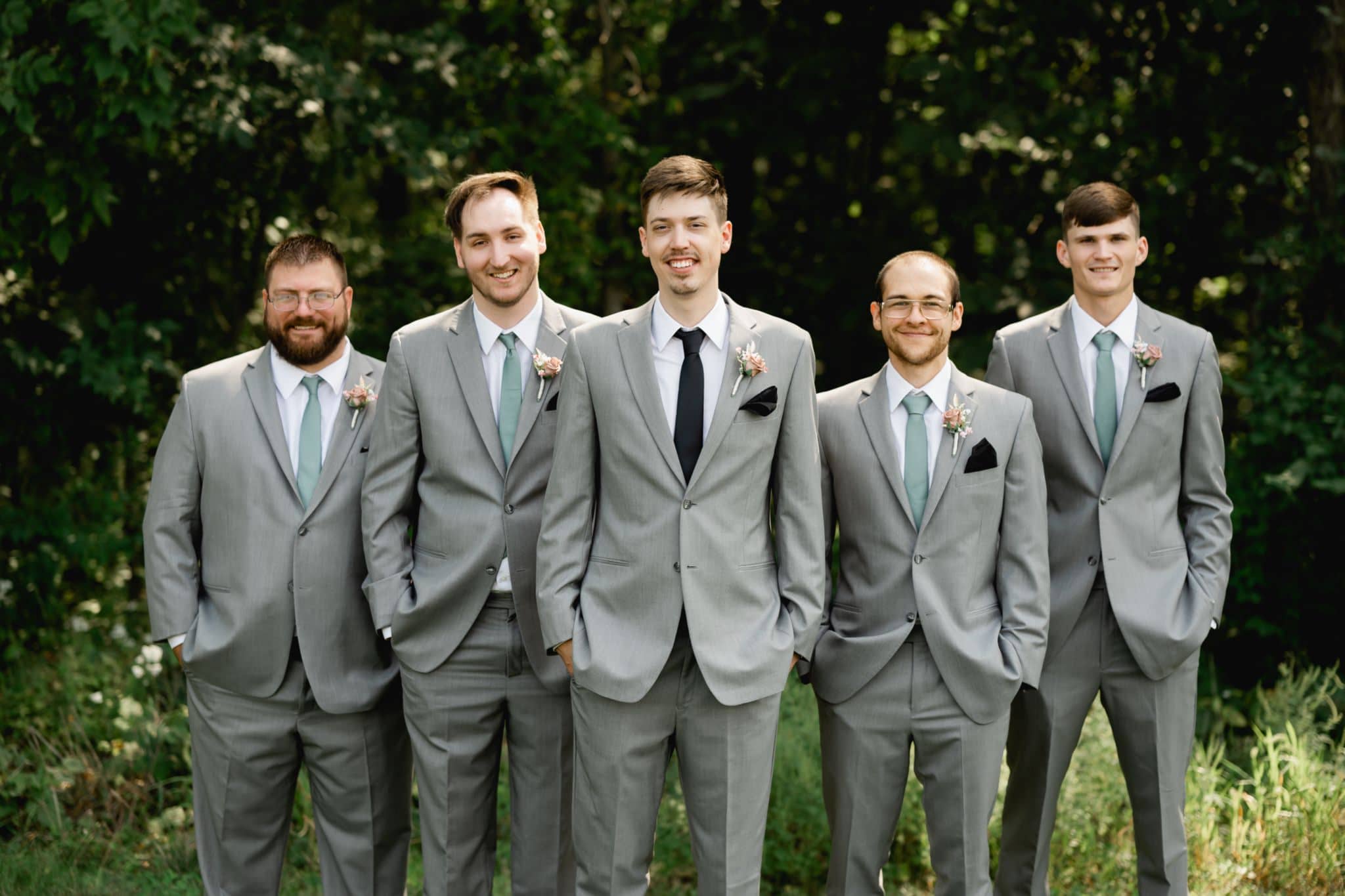 groom and groomsmen summer wedding