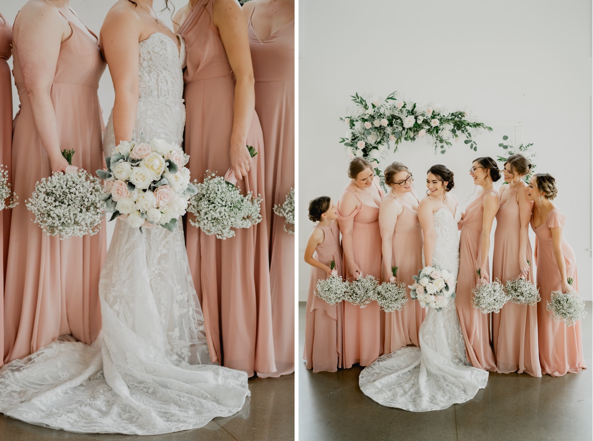 stunning bridal party at willow on grand