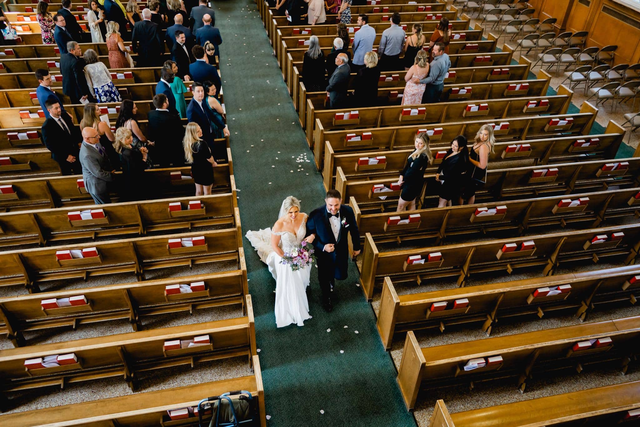 bride and groom recessional photo