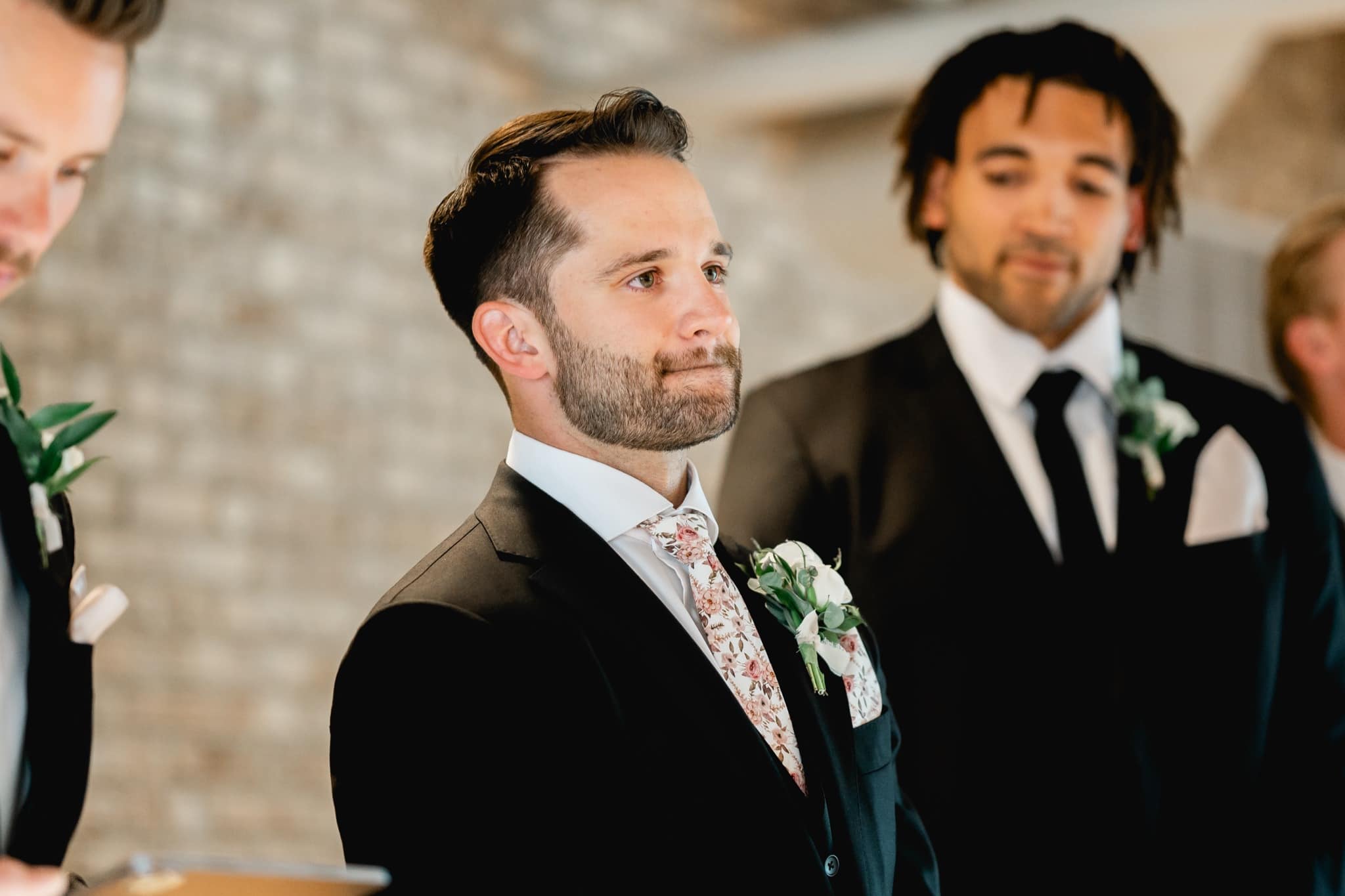 groom emotional as bride walks down aisle