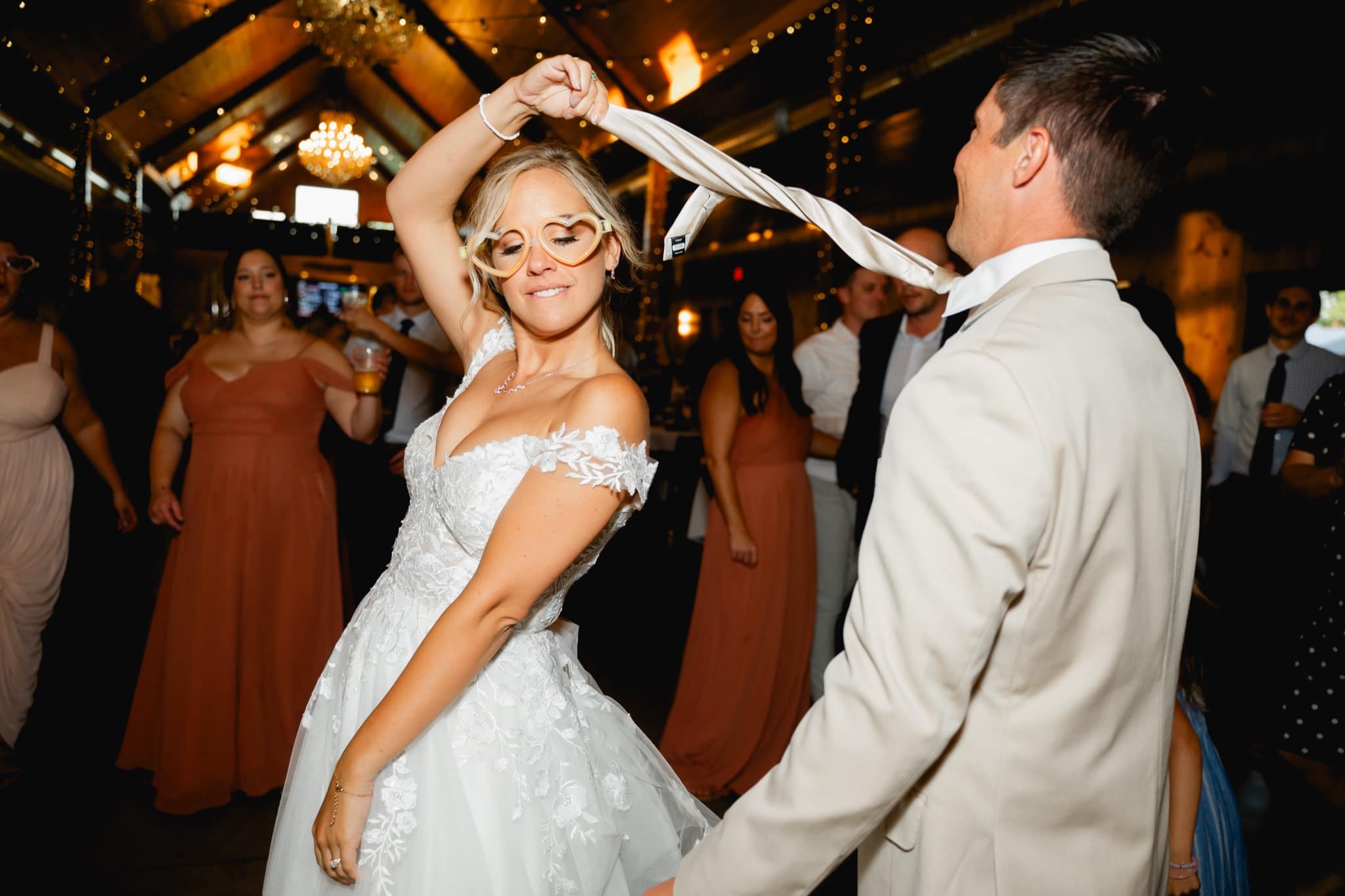 fun bride and groom dancing photos